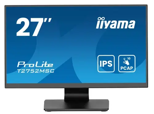 Monitor IPS LED IIyama 27inch T2752MSC-B1AG, Full HD (1920 x 1080), HDMI, DisplayPort, Boxe, Touchscreen (Negru)