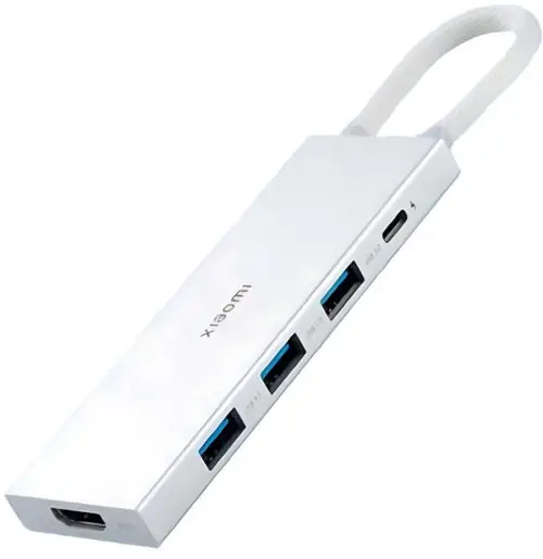 Hub USB Xiaomi 5-in-1 BHR8804GL, USB Type-C, HDMI 4K@60Hz, USB 3.0, PD 100 W, Aluminiu (Alb)
