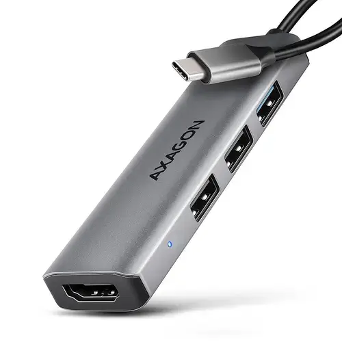 Hub USB-C 4in1 Axagon HMC-H3A, 3 x USB-A, HDMI (Argintiu)