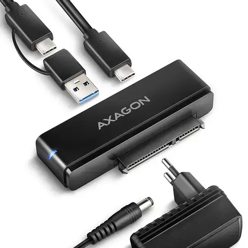 Adaptor Rack Hard-disk Axagon ADSA-FPX, USB-C, 2.5inch/3.5inch, SATA (Negru)