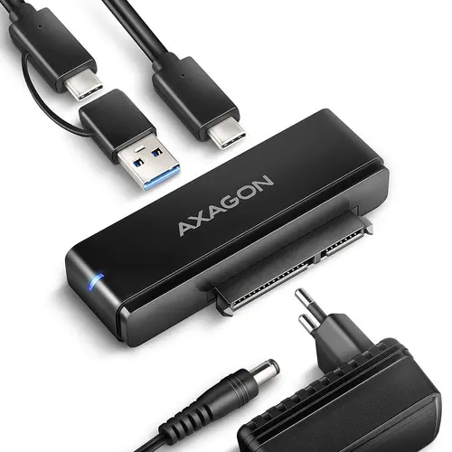 Adaptor Rack Hard-disk Axagon ADSA-FPX, USB-C, 2.5inch/3.5inch, SATA (Negru)
