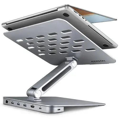 Stand Axagon HMC-STND cu HUB USB pentru laptop de 16inch (Argintiu)