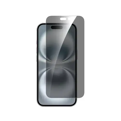Folie protectie Privacy Dviced DV520013, Sticla securizata pentru iPhone 16 cu aplicator (Transparent/Negru)