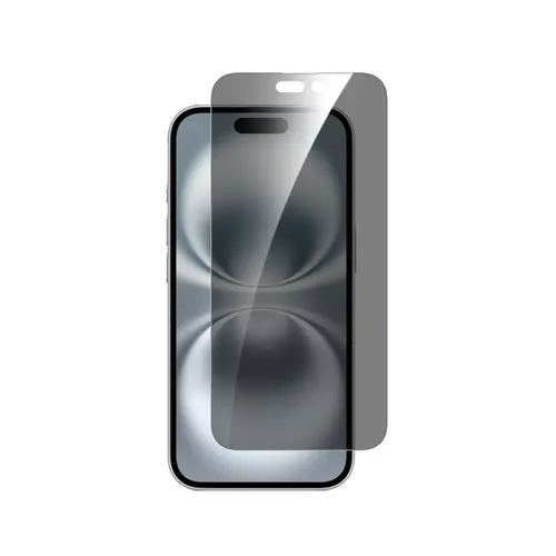 Folie protectie Privacy Dviced DV520013, Sticla securizata pentru iPhone 16 cu aplicator (Transparent/Negru)
