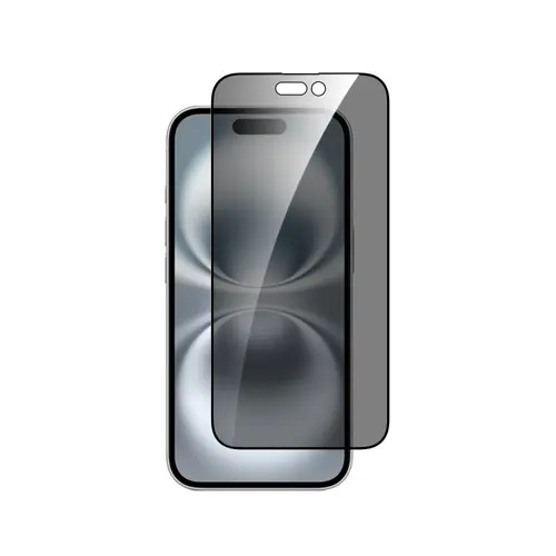 Set Folie protectie Privacy Dviced DV520021 pentru iPhone 16, cu aplicator (Transparent/Negru)