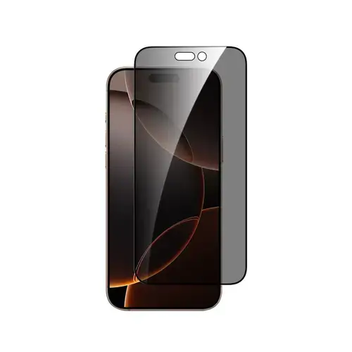 Folie protectie Privacy Dviced DV520023 pentru iPhone 16 Pro, cu aplicator (Transparent/Negru)