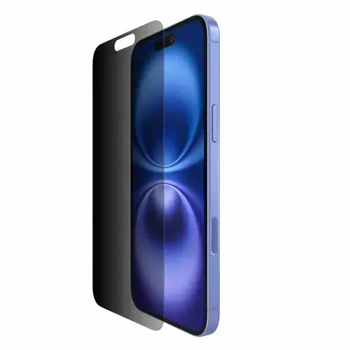 Folie Protectie Privacy Sticla Belkin ScreenForce InvisiGlass, Sticla, pentru iPhone 16 Plus/15 Plus/14 Pro Max (Transparent/Negru)