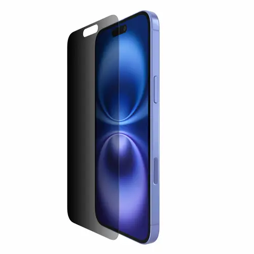 Folie Protectie Privacy Sticla Belkin ScreenForce InvisiGlass, Sticla, pentru iPhone 16 Plus/15 Plus/14 Pro Max (Transparent/Negru)
