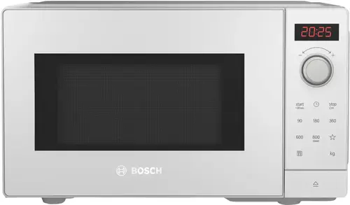 Cuptor cu microunde Bosch FFL023MW0, 20 l, 800 W, 5 trepte, 7 programe, Display LED (Alb)