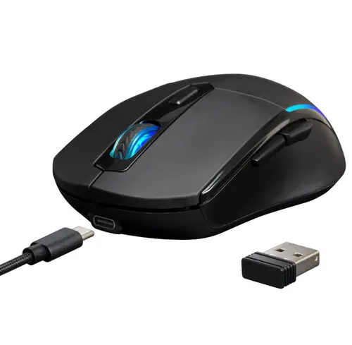 Mouse gaming Gamdias Hades M2, Wireless, Wired, iluminare aRGB (Negru)