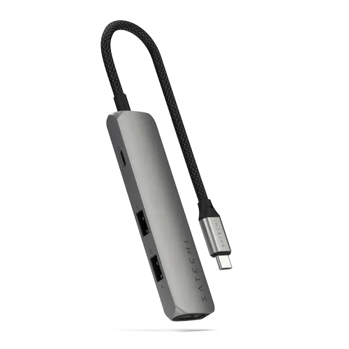 HUB USB Multiport Satechi Slim ST-P4SM, 4-in-1, USB-C, HDMI 4K (Gri)