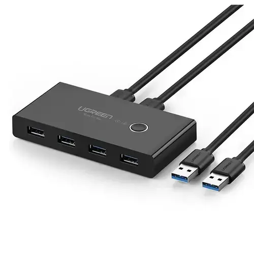 Hub USB UGREEN US216 Two Sharing Switch Box, 4 x USB-A 3.0 (Negru)