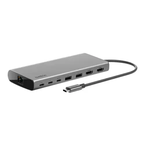 HUB USB Belkin Connect Universal Core Hub USB-C 8-in-1 INC015btSGY-CZ, 2x USB-A, 3x USB-C, Ethernet (Gri)