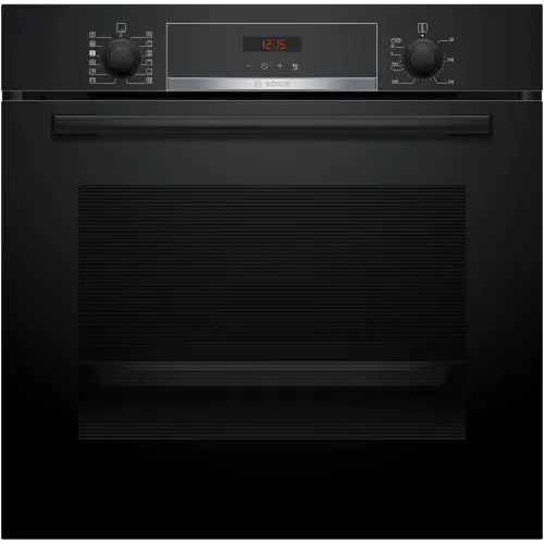 Cuptor incorporabil Bosch HQA574BB3, 71 L, Electric, Multifunctional, Added Steam, 8 functii, AutoPilot10, Autocuratare pirolitica + hidrolitica, 3D Hotair, Clasa A+ (Negru)