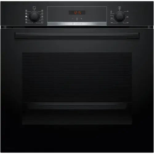 Cuptor incorporabil Bosch HQA534BB3, 71 L, Electric, Multifunctional, Added Steam, Grill, 8 functii, Autocuratare EcoClean + hidrolitica, 3D Hotair, Clasa A+ (Negru)