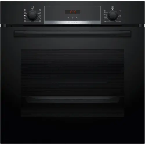 Cuptor incorporabil Bosch HQA534BB3, 71 L, Electric, Multifunctional, Added Steam, Grill, 8 functii, Autocuratare EcoClean + hidrolitica, 3D Hotair, Clasa A+ (Negru)