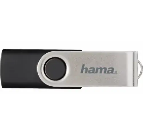 Memorie USB Hama Rotate, 64GB, USB 2.0 (Negru/Argintiu)