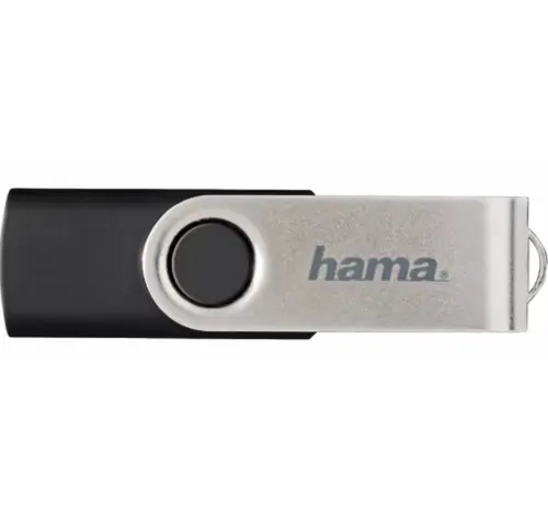 Memorie USB Hama Rotate, 64GB, USB 2.0 (Negru/Argintiu)
