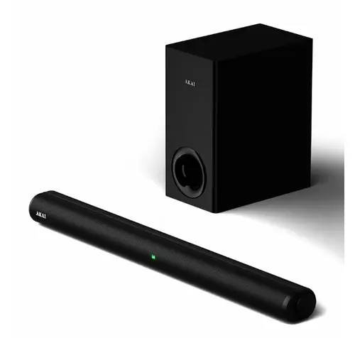 Soundbar Akai ASB-8WSW, 150 W, Bluetooth, USB, HDMI, Aux in, Radio FM, afisaj LED, telecomanda (negru)