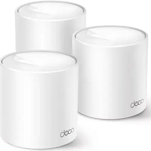 Sistem Mesh Wi-Fi TP-Link Deco X10 (3-pack), AX1500, Dual-Band Wi-Fi 6, cu acoperire completa pentru casa, Seamless Roaming, Self-Healing, Adaptive Path, Antivirus, Control Parental si Control Vocal (Alb)