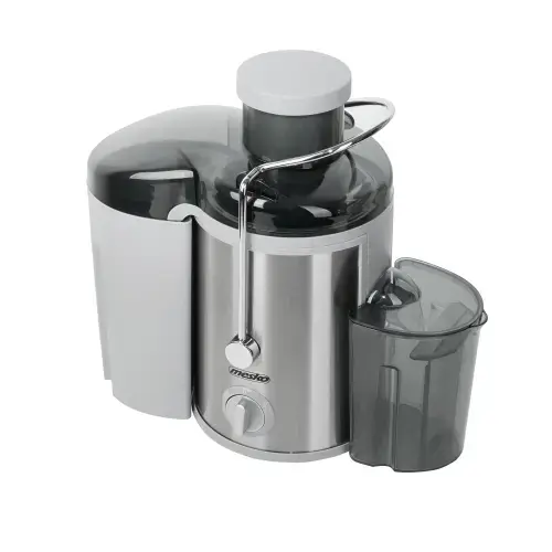 Storcator de fructe si legume Mesko MS4126G, 600 W, 3 Viteze, Colector Pulpa 1.5L, Recipient Suc 0.45L (Gri/Inox)