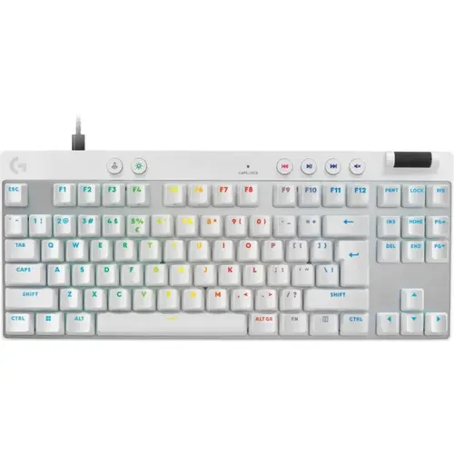 Tastatura Gaming Mecanica Logitech G PRO X TKL Rapid Pink Magnetic Analog Switch, USB, iluminare RGB (Alb)