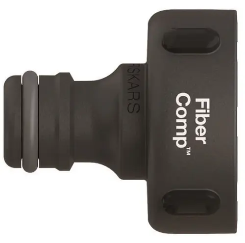 Conector pentru robinet Fiskars FiberComp, filet interior G1inch (Negru)