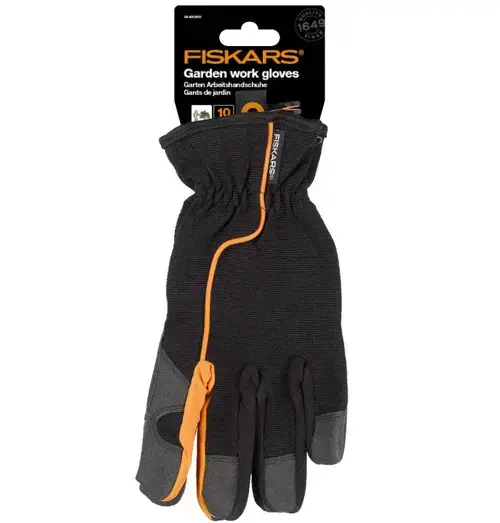 Manusi pentru gradina Fiskars, 1003477, marimea 10 (Negru/Portocaliu)