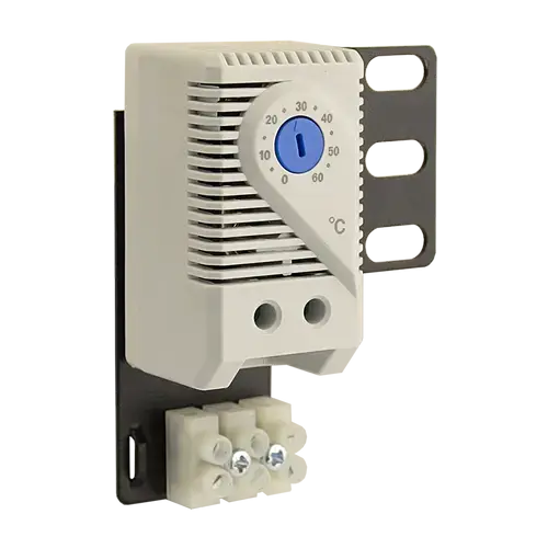 Termostat analogic pentru ventilatoare rack DATEUP JZ20210731001, 0 - 60 grade, 10A, cu sistem de prindere inclus (Alb)