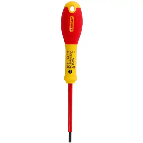 Surubelnita dreapta Stanley 0-65-411, 3.5x75 mm, VDE (Rosu/Galben)