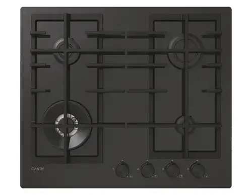Plita incorporabila Candy CVFG6BF4PB, Gaz, 4 zone de gatire, 9450 W, hOn, Sticla securizata (Negru)