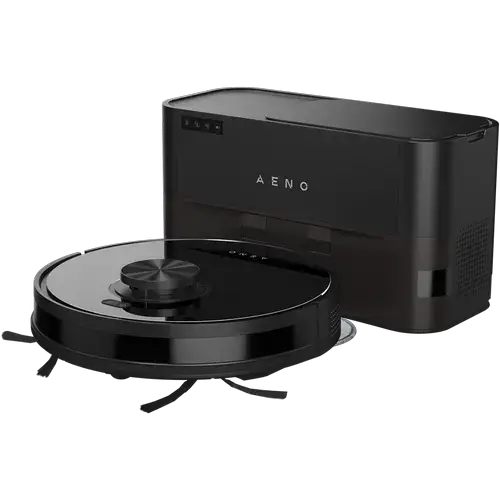 Aspirator robot AENO RC5S 2in1, Autonomie 120 minute, 4000 Pa, Turbo Mode, 2 mopuri rotative, Pre-filtru si Filtru HEPA, Rezervor apa 0.23 l, Recipient praf 0.18 l, 120 mp, Asistent Vocal, Aplicatie AENO (Negru)