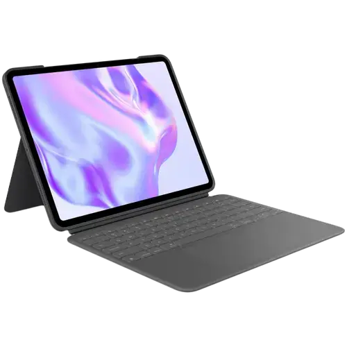 Husa cu tastatura Logitech Combo Touch pentru Apple iPad Pro 13-inch M4, Layout US International (Gri)