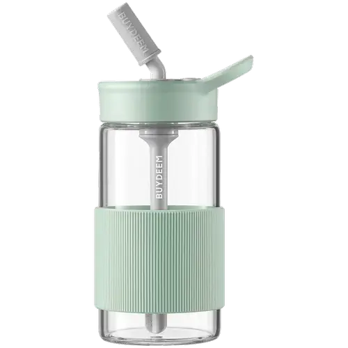 Sticla cu pai portabila BUYDEEM CD1017-CG, 500 ml (Verde)