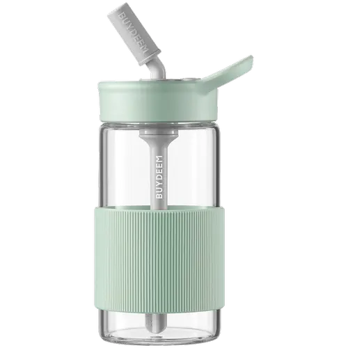 Sticla cu pai portabila BUYDEEM CD1017-CG, 500 ml (Verde)