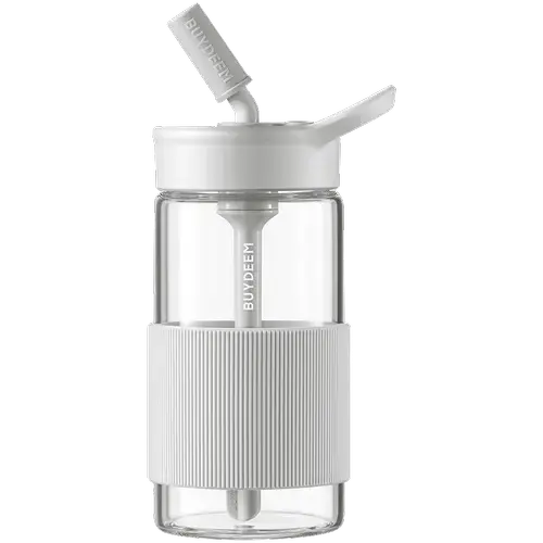 Sticla cu pai portabila BUYDEEM CD1017-OW, 500 ml (Alb)