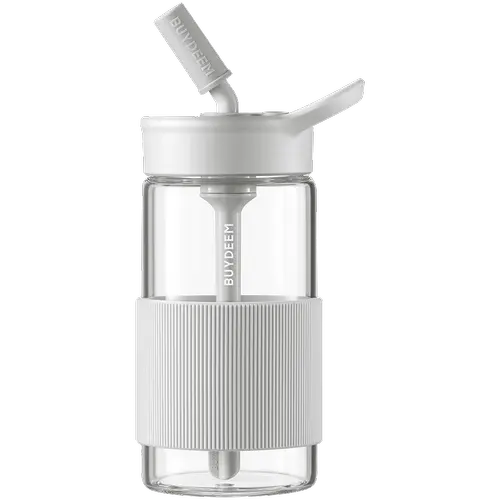 Sticla cu pai portabila BUYDEEM CD1017-OW, 500 ml (Alb)