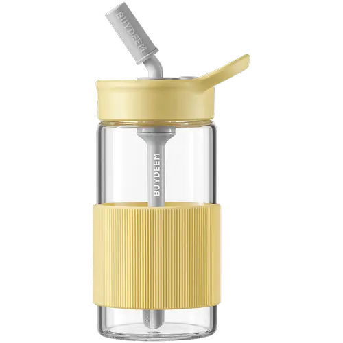Sticla cu pai portabila BUYDEEM CD1017-MY, 500 ml (Galben)