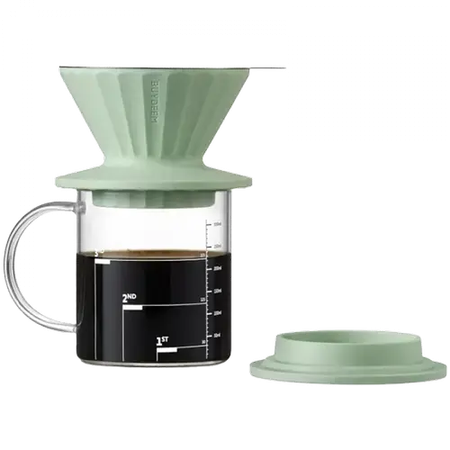 Filtru de cafea BUYDEEM CD1024-CG, 350 ml (Verde/Transparent)
