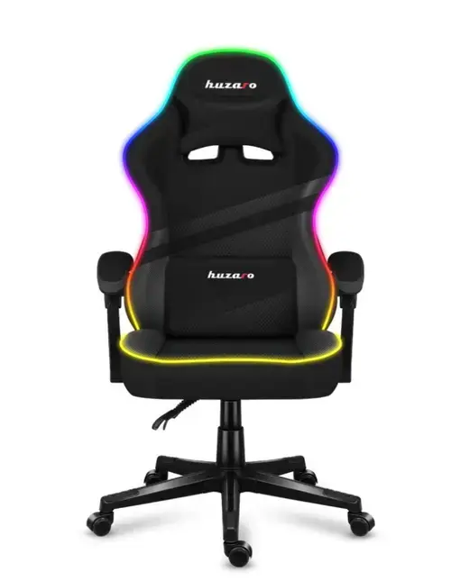Scaun Gaming Huzaro Force 4.4, iluminare RGB, reglabil (Negru)