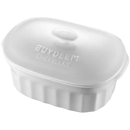 Vas de ceramica cu capac BUYDEEM CT1005, 2 l (Alb)
