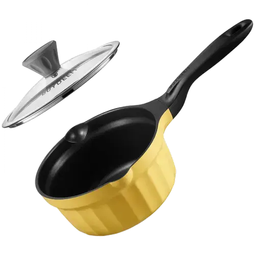 Tigaie de sos cu capac BUYDEEM CP141-MY, 1.8 l, 18 cm, Aluminiu turnat (Galben)