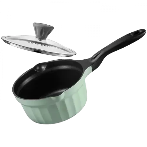 Tigaie de sos cu capac BUYDEEM CP141-CG, 1.8 l, 18 cm, Aluminiu turnat (Verde)