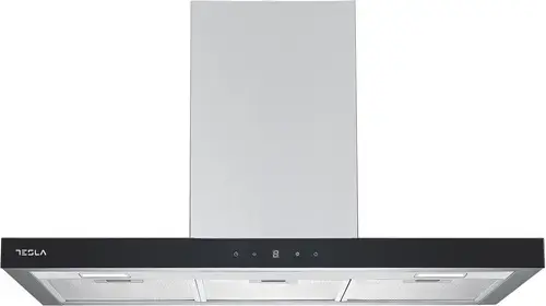 Hota decorativa Tesla DC900AXB, T-shape, 630 m3/h, 1 motor DC 75 W, Display LED, 90 cm (Inox/Sticla)