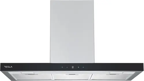 Hota decorativa Tesla DC900AXB, T-shape, 630 m3/h, 1 motor DC 75 W, Display LED, 90 cm (Inox/Sticla)