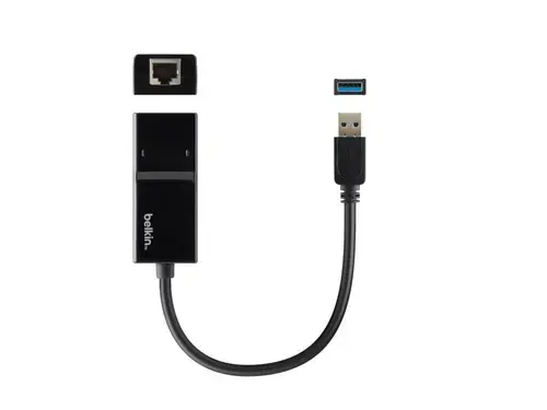 Adapter USB-Ethernet Belkin 722868950647, USB-A la RJ45 (Negru)