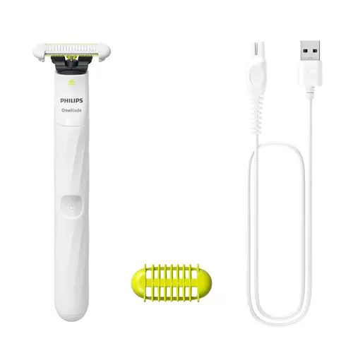 Aparat de ras electric Philips OneBlade Intimate QP1924/22, Autonomie 30 minute, Lama SkinProtect (Alb)