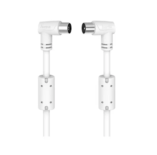 Cablu video Coaxial HAMA 205057, 3m, 90dB, 90grade (Alb)