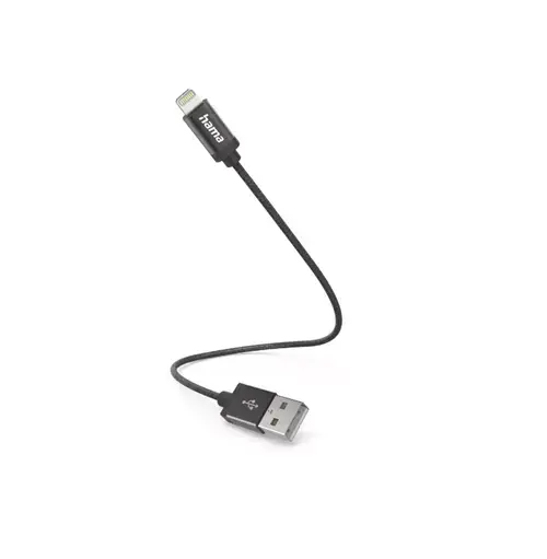 Cablu date Hama 201578, USB-A - Lightning, 0.2m (Negru)