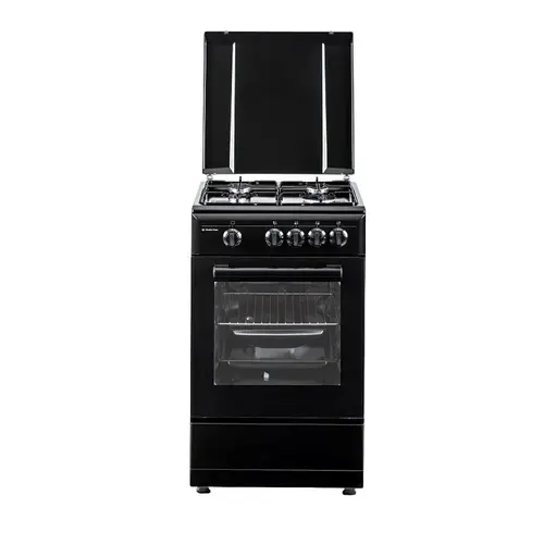 Aragaz clasic Studio Casa Viva Galaxy 4G 50/55 cm, 4 arzatoare gaz, 49 l, Cuptor gaz, Gratare emailate (Negru)